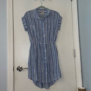 Blue and White Striped Dress